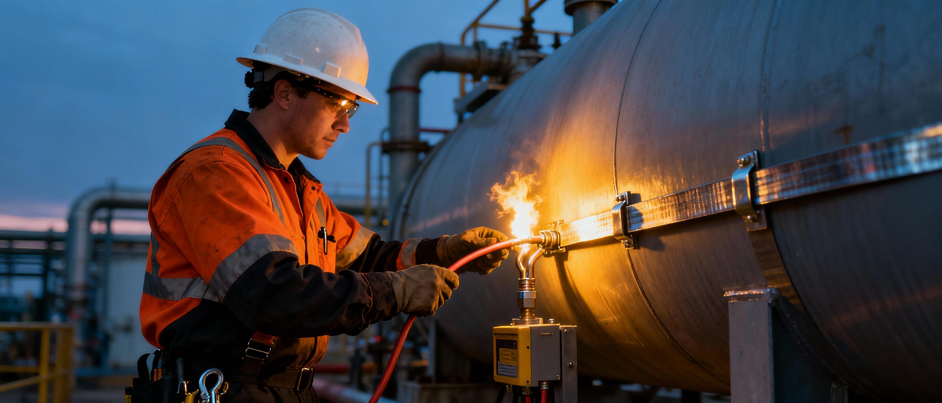 Oil and gas safety banner illustration